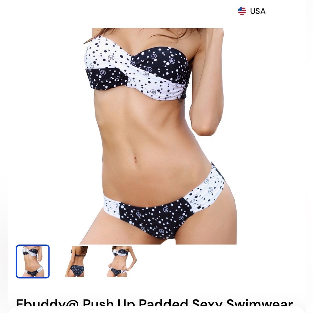 Top melon 2 piece strapless bikini